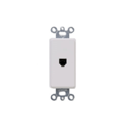 Leviton Decora Telephone Wall Jack 6P4C White