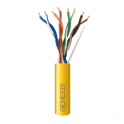 Genesis 24/4pr Cat5e UTP Wire 1000FT/304.8m Box, FT6 CMP, Yellow