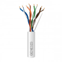 Genesis 23/4pr Cat6 UTP Wire 1000FT/304.8m Box, FT6, CMP Plenum, White
