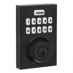 Weiser Zwave 700 Push Button Contemporary Deadbolt Smart Lock, Matte Black