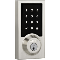 Weiser Zwave Plus Contemporary Touch Screen Deadbolt Smart Lock, Satin Nickel