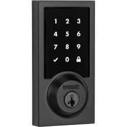 Weiser Zwave Plus Contemporary Touch Screen Deadbolt Smart Lock, Iron Black