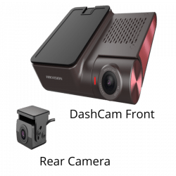 Hikvision Dashcam 4K Front Cam + Rear Cam,GPS,GSensor,WiFi,Voice Command,Touch