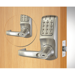 Codelocks Electronic Tubular Latchbolt 2 Keypads Code In Out Brushed Steel 2 3/8