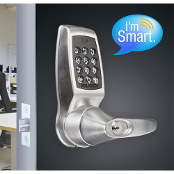 Codelocks Smart Lock, Netcode, Mifare Reader, Grade 2, Brushed Steel, 2 3/8&quot;