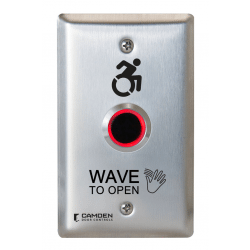 Camden ValueWave Touchless Switch, Single Gang,Wave to Exit, Red/Green Illum 