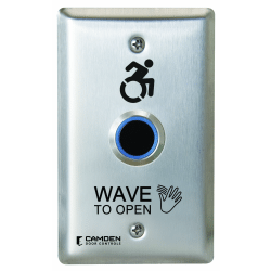 Camden ValueWave Touchless Switch, Single Gang,Wave to Open, Blue/Green Illum 
