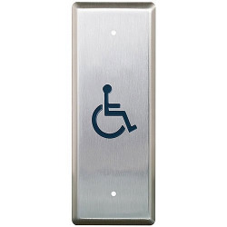 Camden 4-1/2&quot; x 1-3/4&quot; Narrow Push Plate Switch, Vertical mounting, Wheelchair