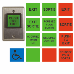 Camden Illuminated REX Button, 14 English/French Inserts, Red and Green