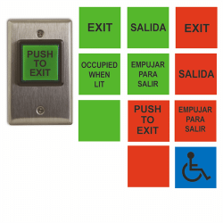 Camden Illuminated REX Button, 12 English/Spanish inserts, Red and Green