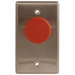 Camden Single Gang Mushroom Button, N/O contacts , Red