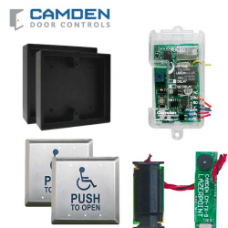 Camden Wireless Kit 4 1/2&quot; Square Push Plate Switch, WHEELCHAIR &amp; PTO