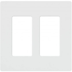 Lutron Claro Wallplate 2 Gang, White
