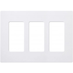 Lutron Claro Wallplate 3 Gang, White