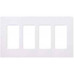 Lutron Claro Wallplate 4 Gang, White