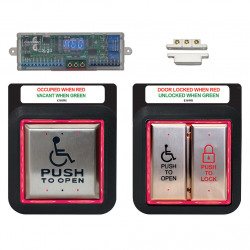 Camden Restroom Control Kit, Flush Mount Illuminated Push Plate System