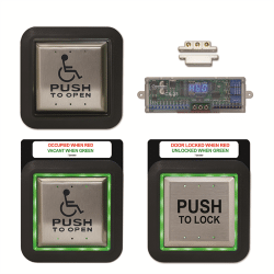 Camden Surface Mount Aura Illuminated Push Plate Switch Restroom Kit