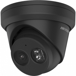 Hikvision IP Network AcuSense Turret Camera, 4MP, IR, IK10, Mic, 4mm, Black