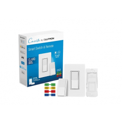 Lutron Paddle Smart Remote and Claro Smart Switch Kit, White