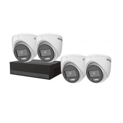 Hikvision ColorVu TurboHD Kit 4CH Recorder, 512GB eSSD,4 x 2MP Turret Cameras