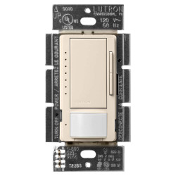 Lutron Maestro Occupancy Sensor LED+ Dimmer, Light Almond
