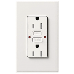 Lutron Nova T 15A Tamper Resistant Receptacle, GFCI Self Testing, White