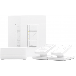 Lutron Caseta Wireless Kit 2 In-Wall Dimmers, 2 Pico Remotes, Smart Bridge