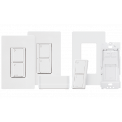 Lutron Caseta Wireless Kit with Bridge, 2 Switches, Pico Remote, Wallplate Adapt