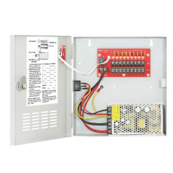 Seco-Larm Enforcer CCTV Power Supply with PTC Protection, 12VDC 10A, 9 Output
