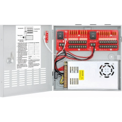 Seco-Larm Enforcer CCTV Power Supply with PTC Protection, 12VDC, 30A, 18 Output