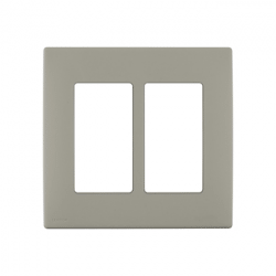Leviton Renu 2 Gang Plastic Wallplate Wood Smoke
