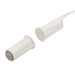 Flair Stubby Recessed Magnetic Contact 3/8&quot; x 3/4&quot; with Wire Leads, White