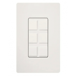 Lutron Satin Colors 6 Port Frame w/ Blanks, Snow