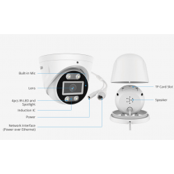 Foscam 5MP IP Turret Camera, PoE, Google, Alexa, AI Support