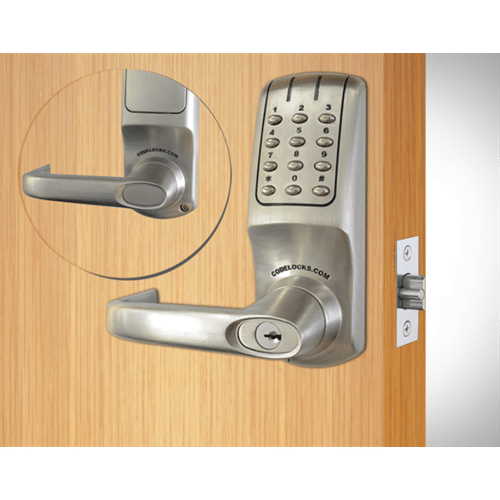 Codelocks Electronic Tubular Latchbolt Small Format IC Core Brushed Steel 2 3/8&quot;