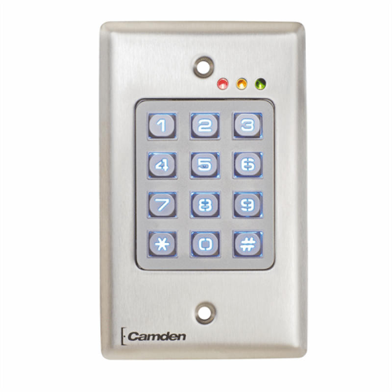 Camden Outdoor Vandal Resistant Backlit Stand Alone Access Control Keypad