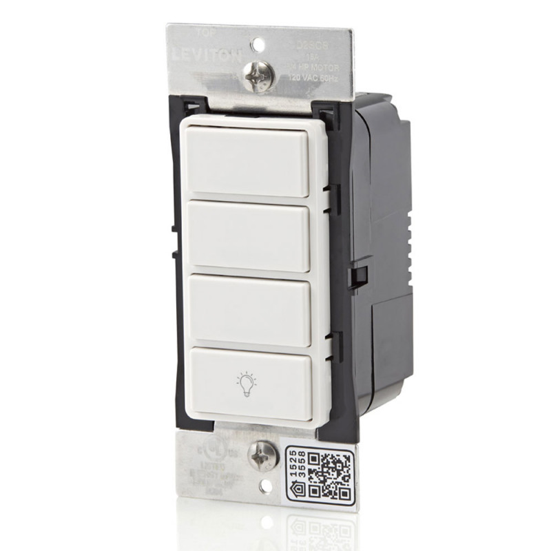 D2SCS 1BW Leviton Decora Smart WiFi Scene Controller with On Off