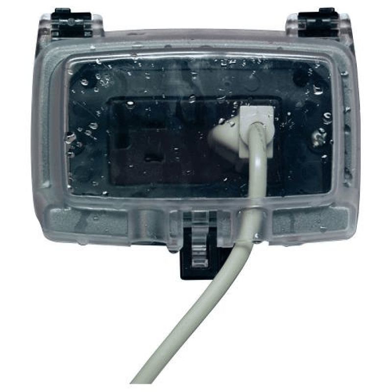 Intermatic Singlegang Horizontal In Use Weatherproof Receptacle Cover Deep Clear