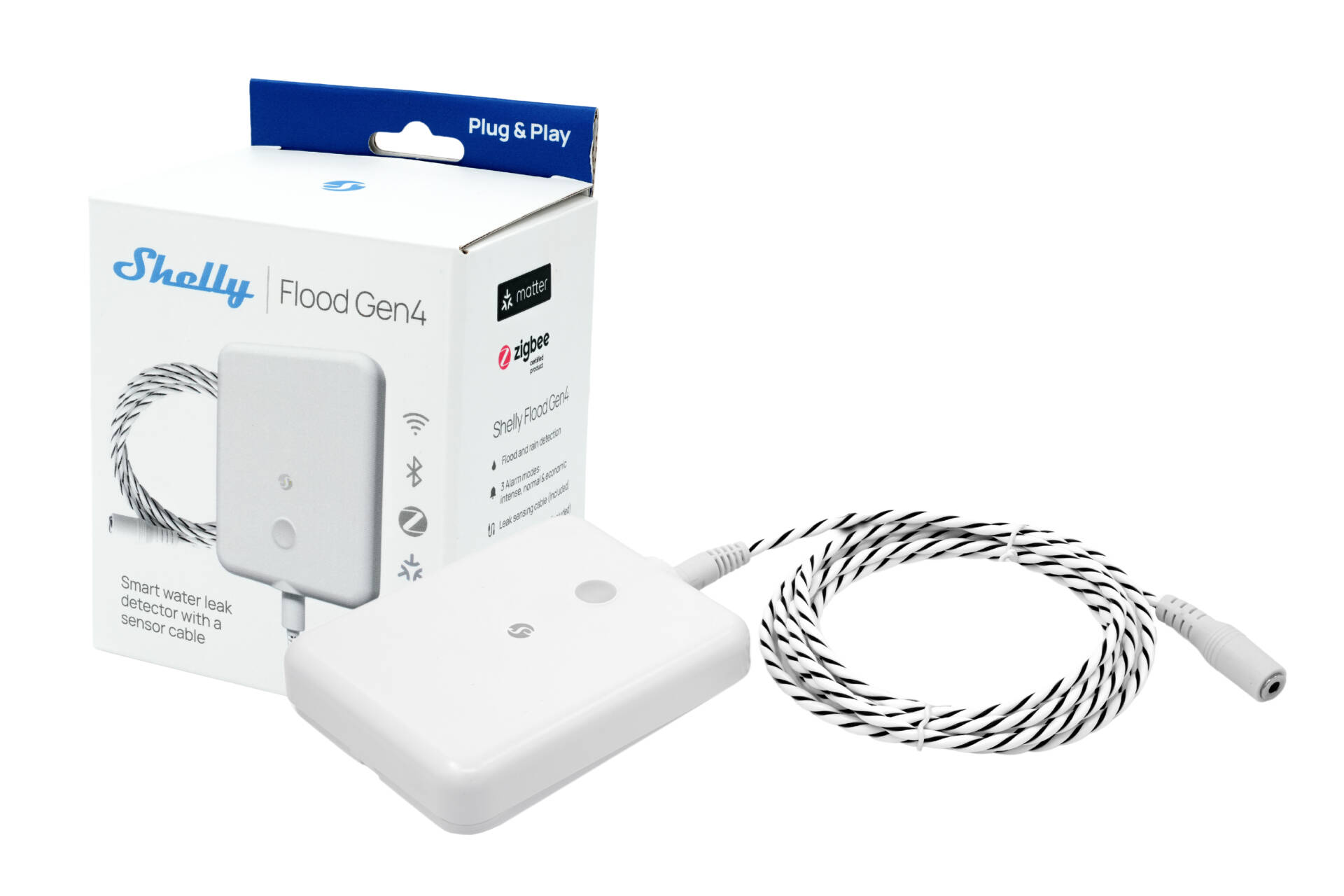 SHELLY-FLOOD-GEN4 Shelly Flood Gen4 Water Sensor with 2M Rope