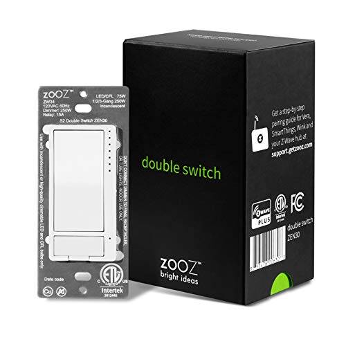 Zooz ZEN30 800LR ZWave Dual Dimmer and Switch Combination