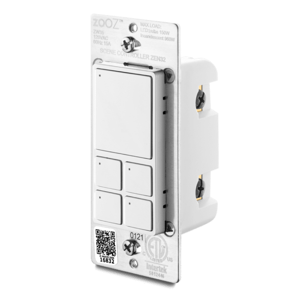 Zooz ZEN32 800LR ZWave 4 Button Scene Control Switch