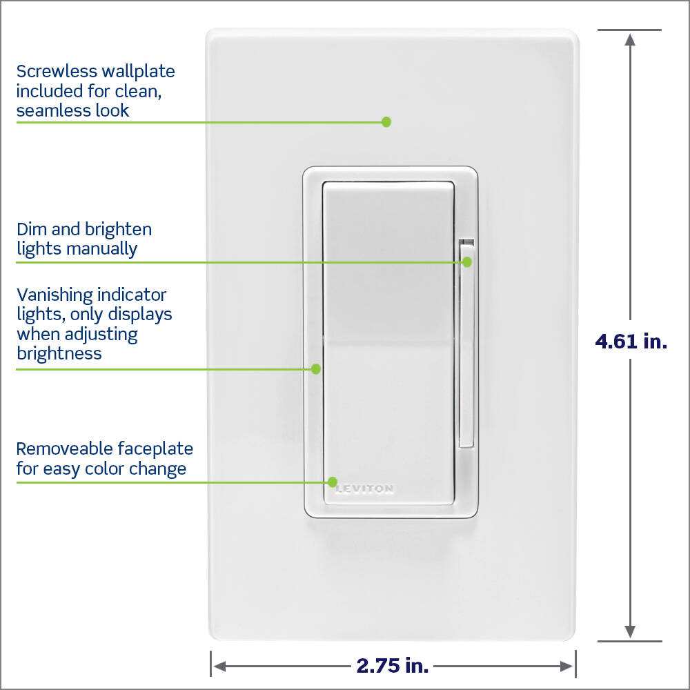 Leviton ZW6HD-1RW ZWave Wall Dimmer